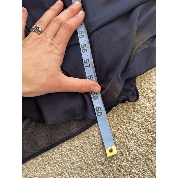 Women's Navy Blue Long Mermaid Cap Sleeve Chiffon Maxi Formal Wedding Dress 14 - Picture 12 of 12